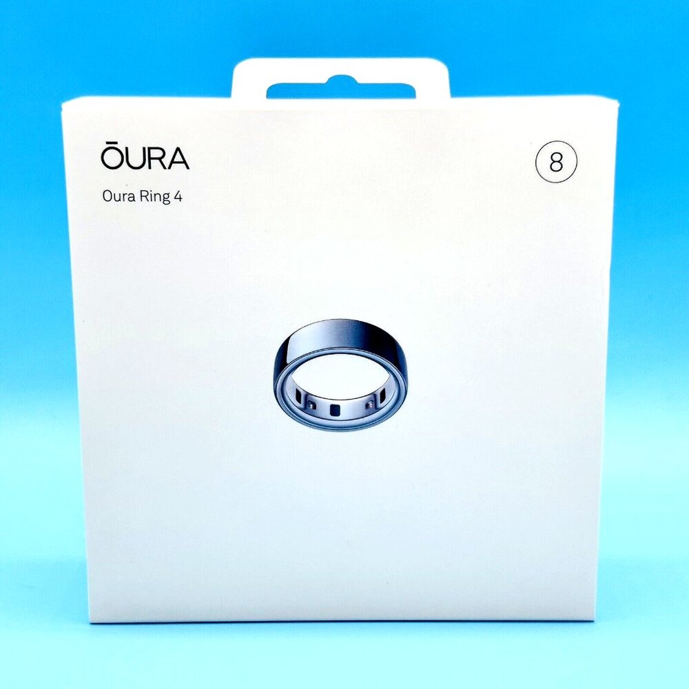 Oura Ring 4 - Smart Ring (Gen 4) - Silver - Size 8 - New and Sealed